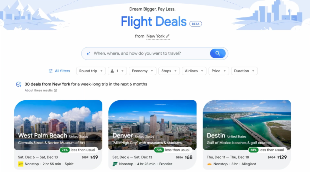 Google Expands AI ‘Flight Deals’ Globally and Adds New Travel Planning Tools in Search 24 Flight Deals