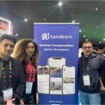 Tandeem employee engagement platform interface showing communication, perks, and workplace tools.