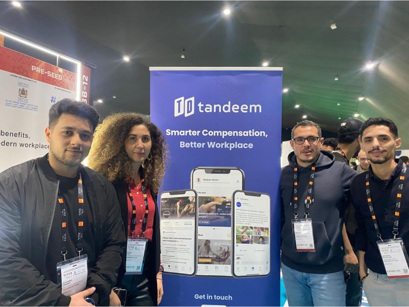 Tandeem employee engagement platform interface showing communication, perks, and workplace tools.