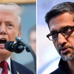 President Donald Trump and Alphabet and Google CEO Sundar Pichai