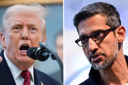 President Donald Trump and Alphabet and Google CEO Sundar Pichai
