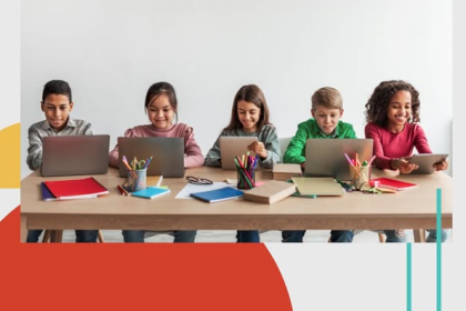 Students in a Moroccan classroom using tablets and digital tools powered by KoolSkools, the edtech startup modernizing education through full-stack digital transformation.