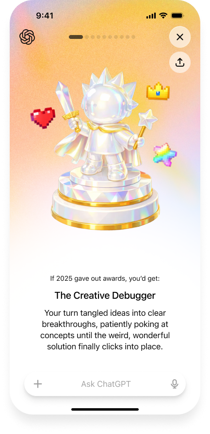 ChatGPT Launches a Year-End Review Like Spotify Wrapped 25 YYWC Award