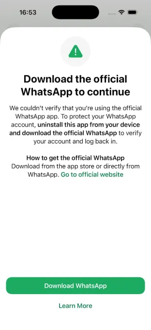 WhatsApp spyware Notification English